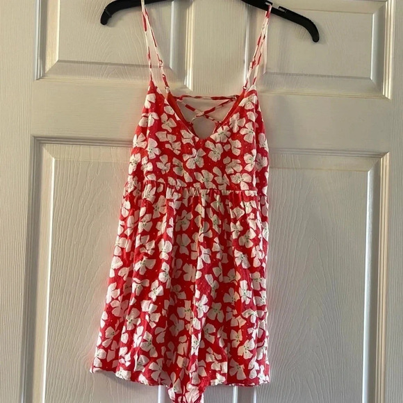 Urban Outfitters Pink coral floral print Romper XS - Picture 2 of 9